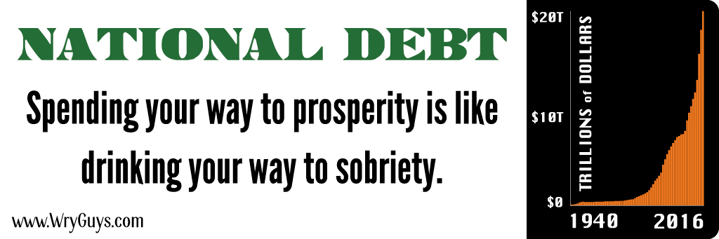 National debt bumper sticker