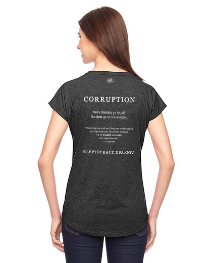 Corruption sells humorous graphic t shirts women