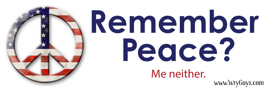 Remember peace bumper sticker