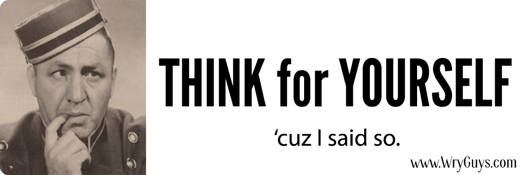Think for yourself bumper sticker
